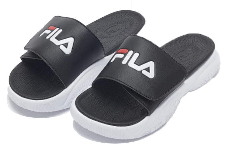 Lookbook Sandales Décontractées Épaisses FILA à Velcro ''Noir et Blanc Coréen'' 1SM00559D_013