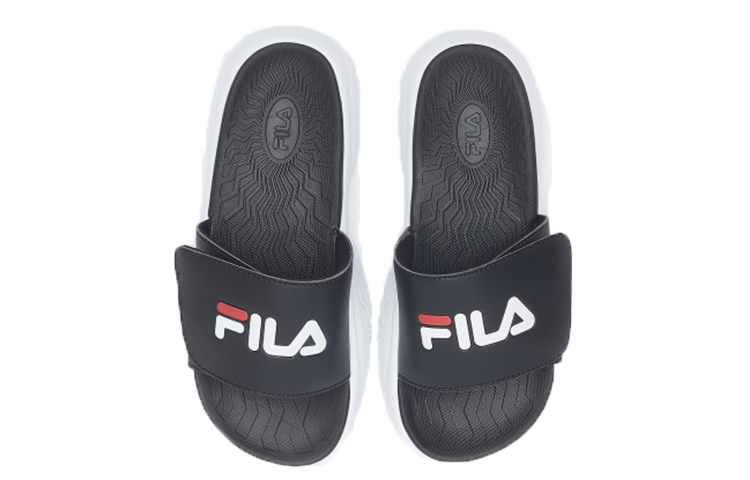 Shop Sandales Décontractées Épaisses FILA à Velcro ''Noir et Blanc Coréen'' 1SM00559D_013