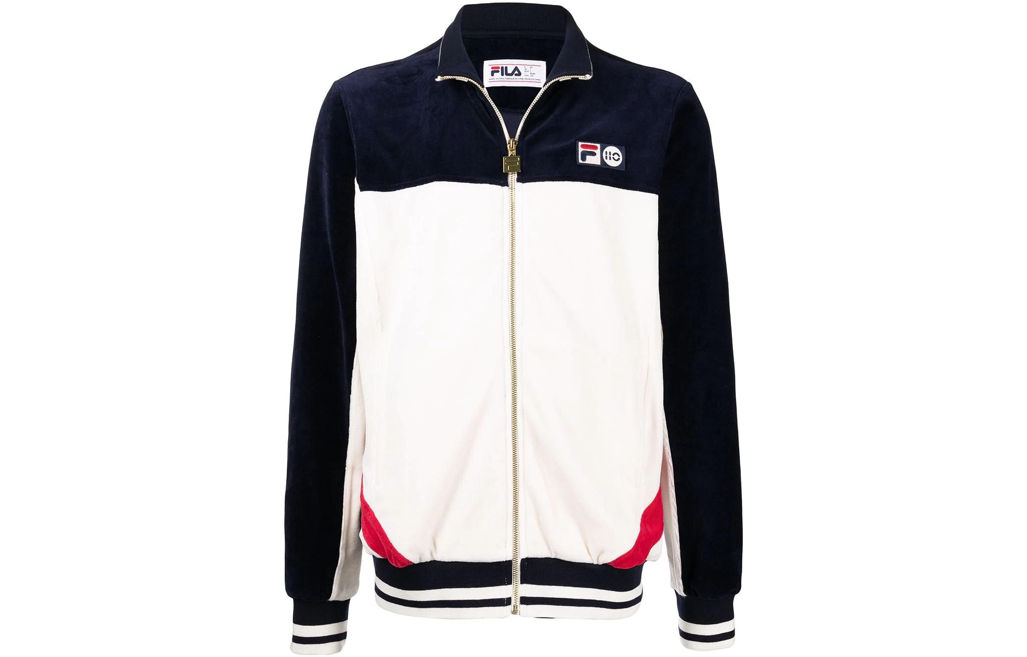 FILA Velvet Colorblock Track Jacket with Front Logo Patch TALOSVELOURBLOCKTRACKTOP