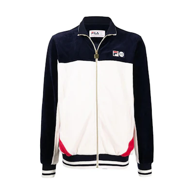 FILA Velvet Colorblock Track Jacket with Front Logo Patch TALOSVELOURBLOCKTRACKTOP