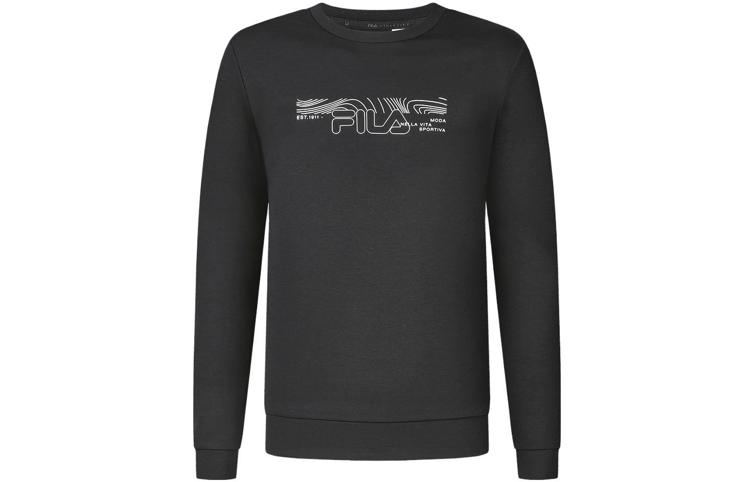 FILA Vintage Crewneck Sweatshirt with Logo Print for Gym A11M341206F-BK