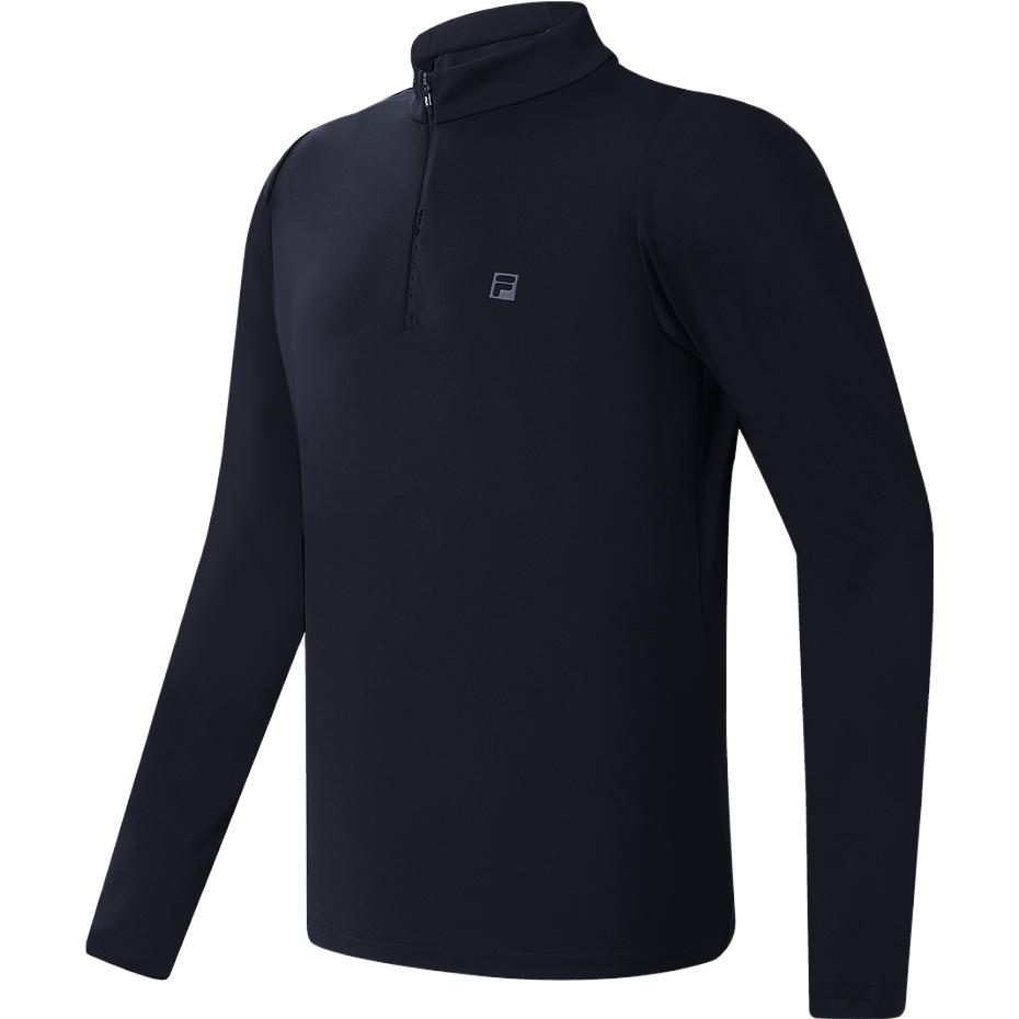 FILA Vintage Golf Knit Long Sleeve Quarter-Zip Sweatshirt - Deep Black A11M345220F-BK 圖 2