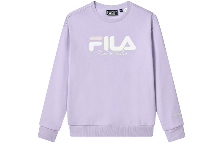 FILA Vintage Logo Pullover Sweatshirt Unisex - Colorblock Letter Design in Lavender F51U249299FVT