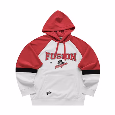 FILA Vintage Red Colorblock Hoodie - Loose Fit American Sports Style T11M412205F-RD