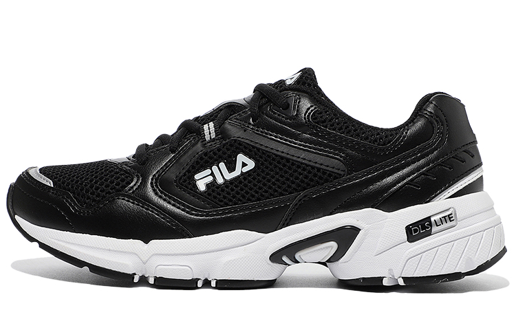 FILA Wear-Resistant Shock Absorption Low Top Casual Black White Korean Version 'Black White' 1RM01141E_021