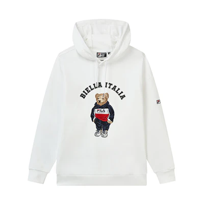 FILA White Cartoon Bear Graphic Pocket Casual Sweatshirt F51M239299F-WT
