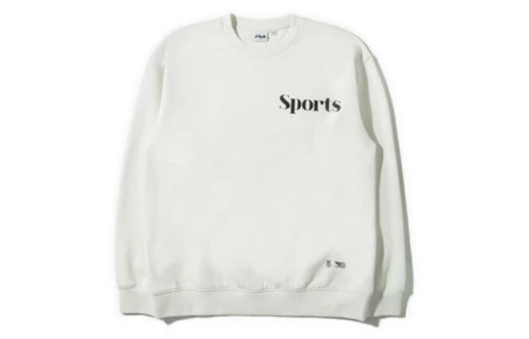 FILA White Crewneck Sweatshirt with Letter Print Design FE2POD5102X-LIM