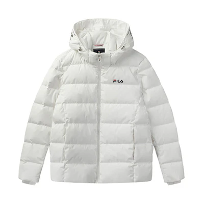 FILA White Down Puffer Jacket Winter Warm Hooded F61M048921FWT