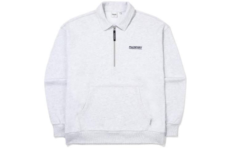 FILA White Half-Zip Pullover Letter Print Sweatshirt FS2POE3601X-WTM
