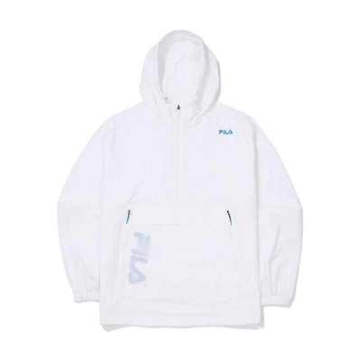 FILA White Half-Zip Solid Color Hoodie Jacket FS2JKF2212M-WHI