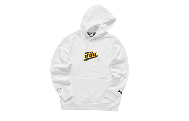 FILA White Hoodie Casual Long Sleeve Sweatshirt Fashion Style T11M112205F-WT