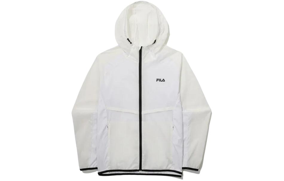 FILA White Hoodie Jacket with Front Logo Graphic Design FS2JKG2202M-WHI