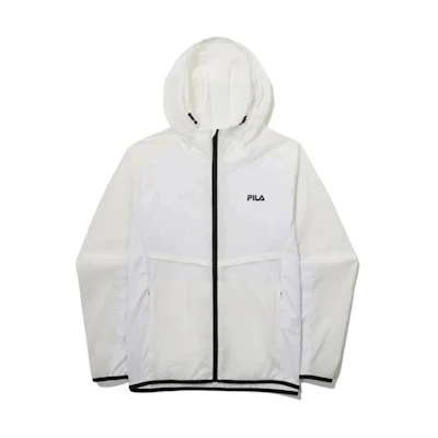 FILA White Hoodie Jacket with Front Logo Graphic Design FS2JKG2202M-WHI
