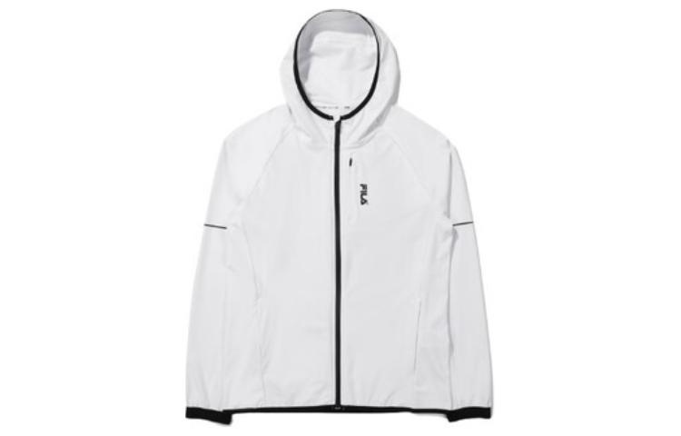 FILA White Hoodie Zip-Up Jacket with Letter Print Design FS2FTE2203M-WHI