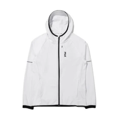 FILA White Hoodie Zip-Up Jacket with Letter Print Design FS2FTE2203M-WHI