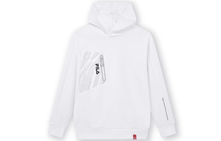 FILA White Knitted Hoodie - Plain, Autumn Collection F11M339203F-WT