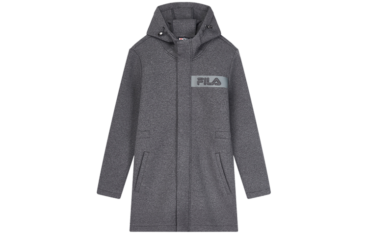 FILA White Line Gray Mid-Length Knit Hoodie Jacket F11M948506F-GY