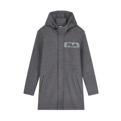 FILA White Line Gray Mid-Length Knit Hoodie Jacket F11M948506F-GY
