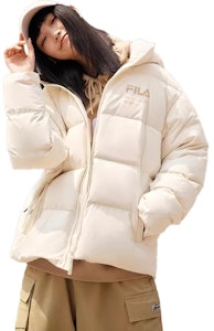FILA White Line Jaket Hoodie Down Unisex dengan Resleting dan Logo. F51U349902A-BK Cheap FILA White Line Jaket Hoodie Down Unisex dengan Resleting dan Logo. F51U349902A-BK
