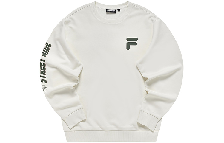FILA White Logo Crewneck Knit Pullover Sweatshirt T11M311203F-WT