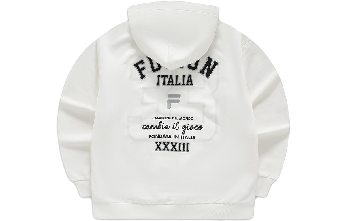 FILA White Oversized Letter Print Hoodie - American Style Casual Wear T11M345203F-WT