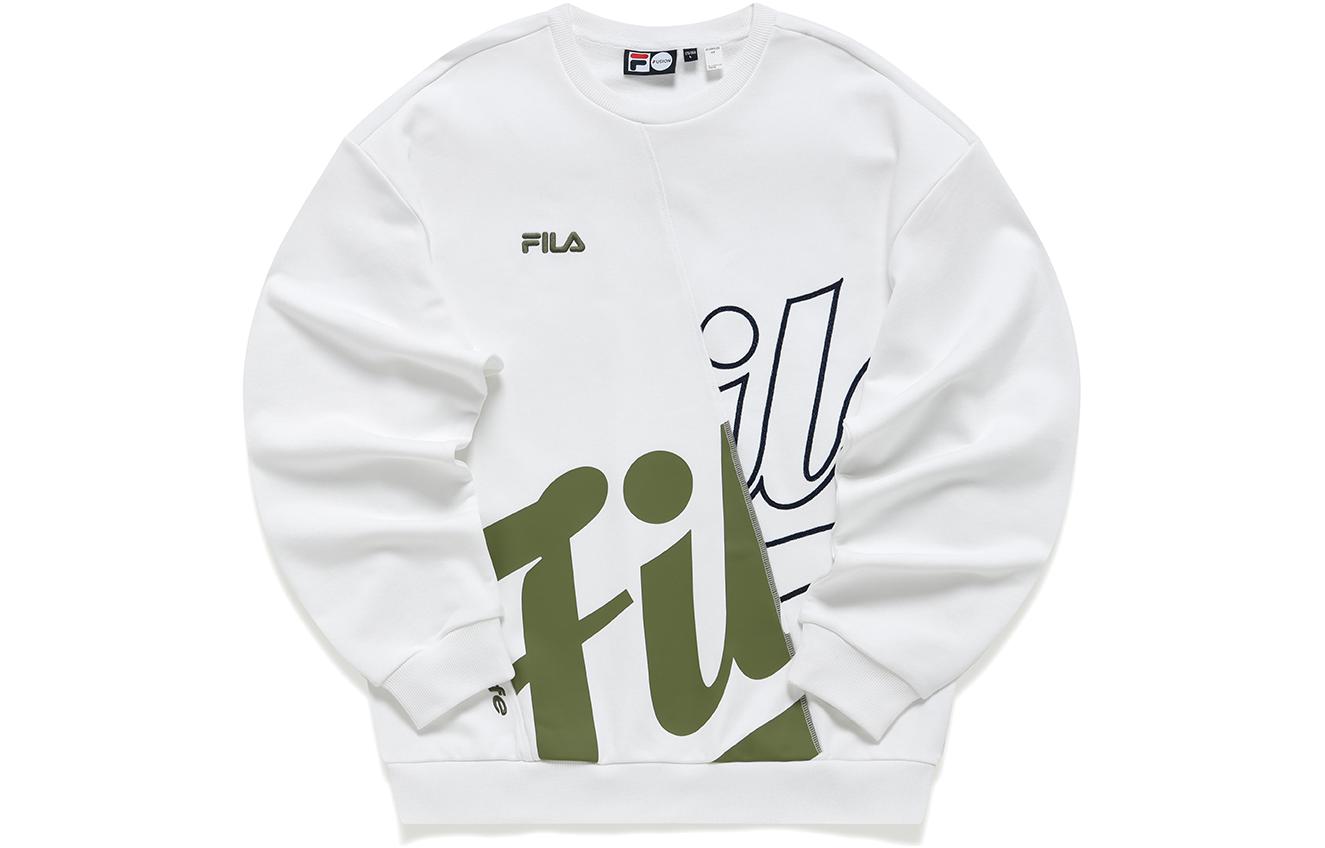 FILA White Pullover Sweatshirt with Logo Print T11M212203FWT