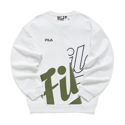 FILA White Pullover Sweatshirt with Logo Print T11M212203FWT