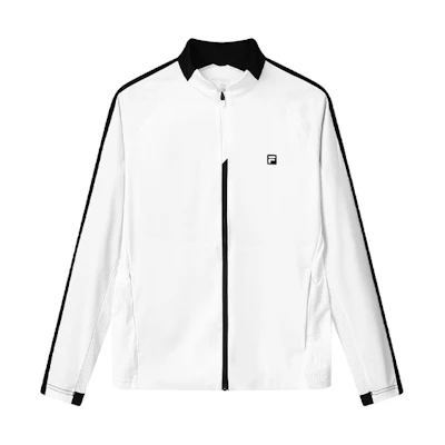 FILA White Small Logo Loose Fit Zip-Up Jacket A11M135506F-WT