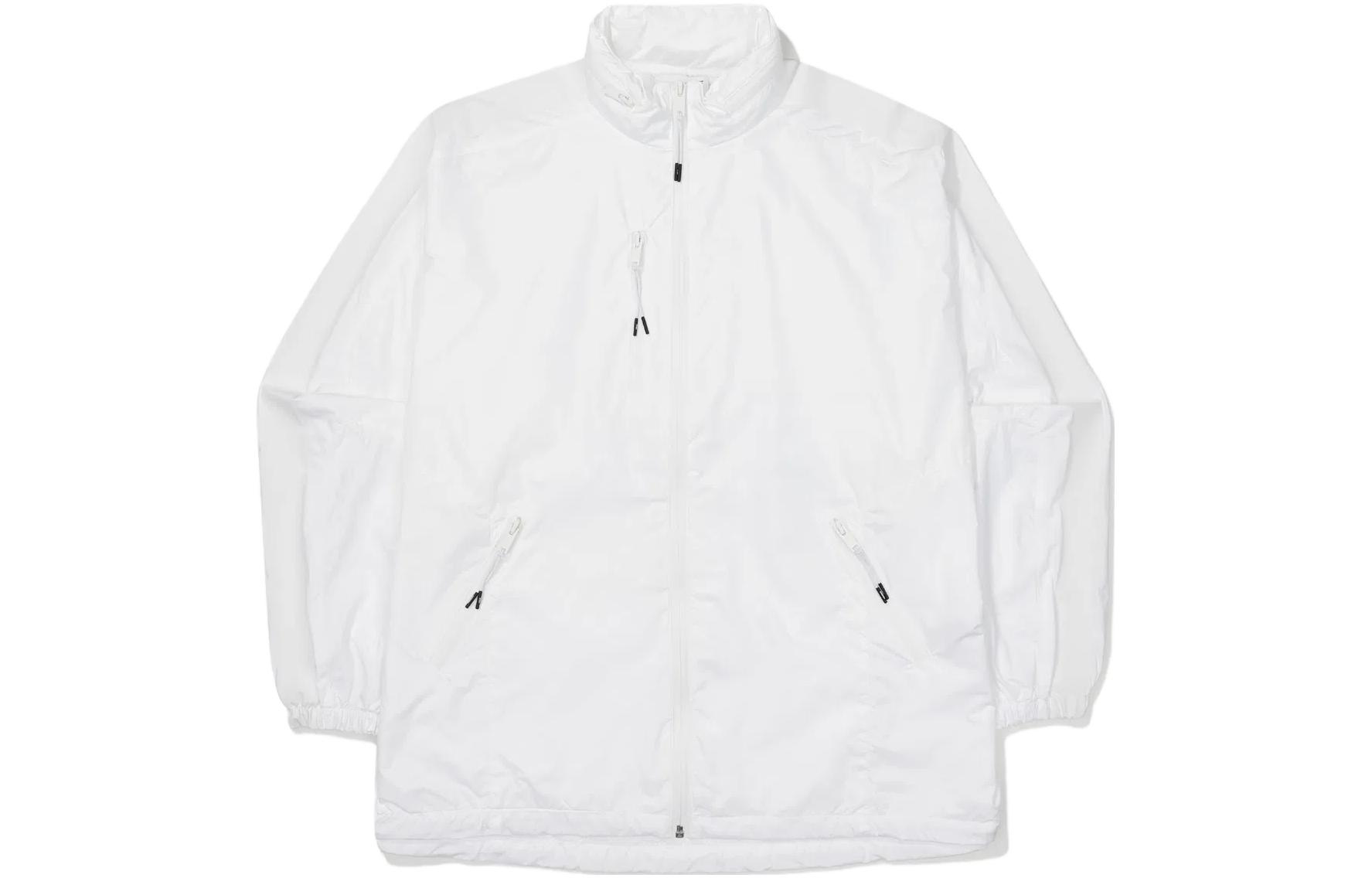 FILA White Solid Color Stand Collar Zip-Up Jacket FS2JKF3H02X-OWH
