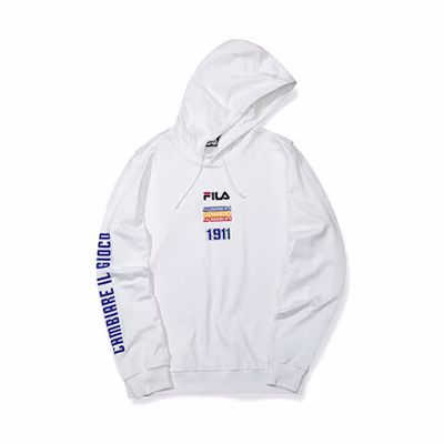 FILA White Sports Knit Pullover Hoodie T11M032205FWT