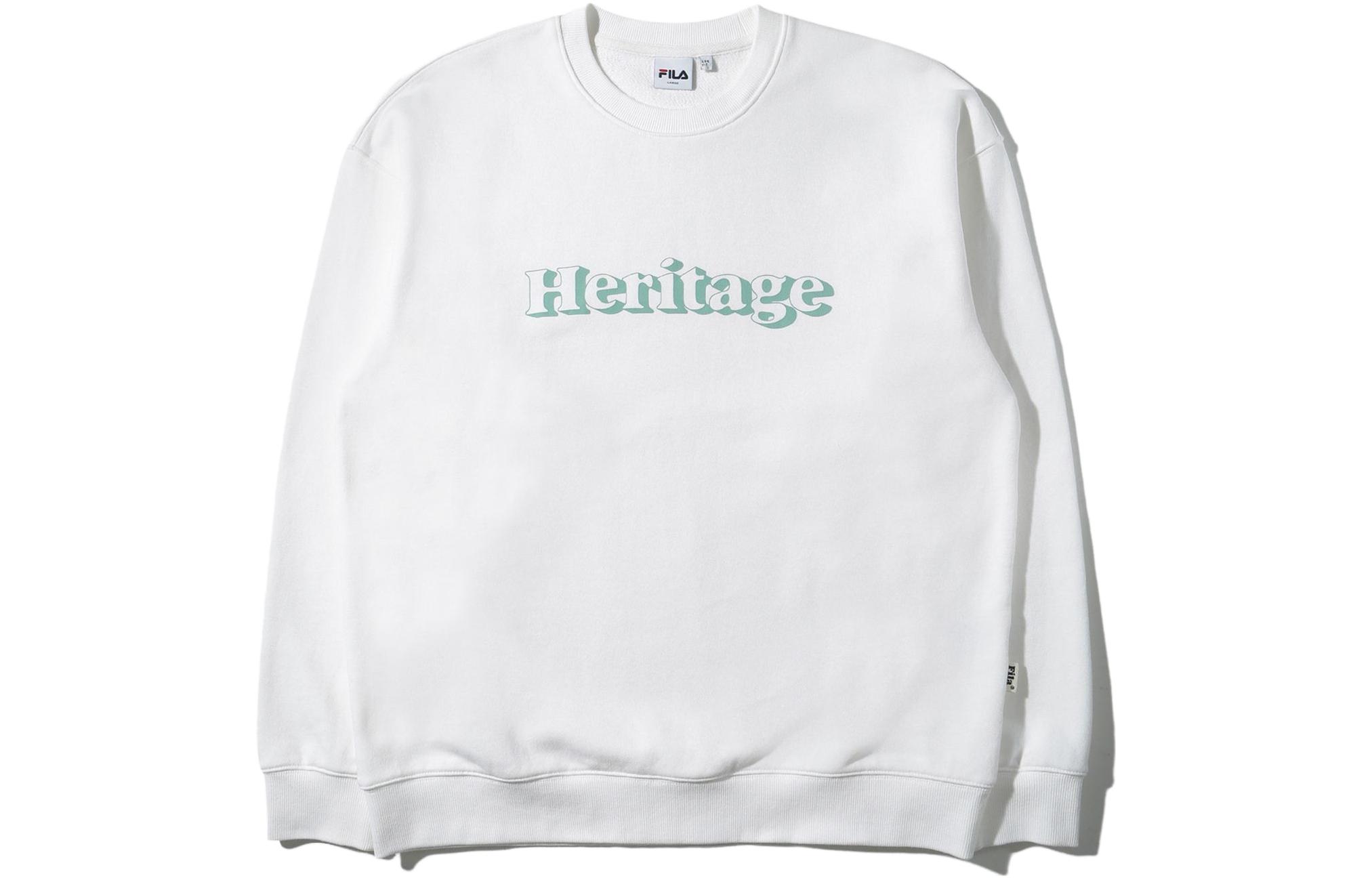 FILA White Sweatshirt with Letter Graphic Pattern FE2POD5104X-OWH