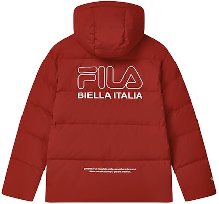 FILA WHITE Unisex Relaxed Fit Hooded Logo Puffer Jacket - Legendary Red. F11U249902FRD Lookbook FILA WHITE Unisex Relaxed Fit Hooded Logo Puffer Jacket - Legendary Red. F11U249902FRD