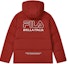 Lookbook FILA WHITE Unisex Relaxed Fit Hooded Logo Puffer Jacket - Legendary Red. F11U249902FRD