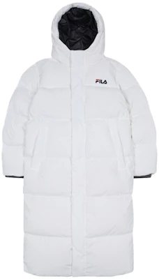 FILA White Unisex Windproof Down Jacket for Couples FS2DJB4003X-OWH Order FILA White Unisex Windproof Down Jacket for Couples FS2DJB4003X-OWH