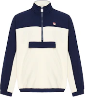 FILA White Zip-Up Retro Sports Jacket with Stand Collar and Long Sleeves F21MH041-077 FILA White Zip-Up Retro Sports Jacket with Stand Collar and Long Sleeves F21MH041-077