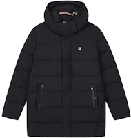FILA Windproof Long Hooded Down Jacket - Legend Blue. F11M141914F-NV FILA Windproof Long Hooded Down Jacket - Legend Blue. F11M141914F-NV
