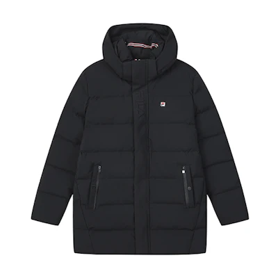 FILA Windproof Long Hooded Down Jacket - Legend Blue. F11M141914F-NV