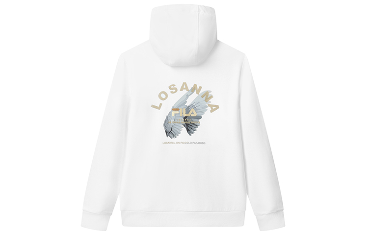 FILA Wing Letter Print Pullover Hoodie Standard White F11M138255F-WT