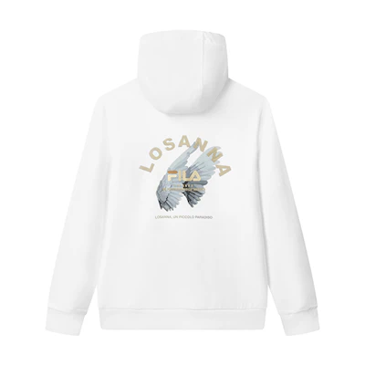 FILA Wing Letter Print Pullover Hoodie Standard White F11M138255F-WT