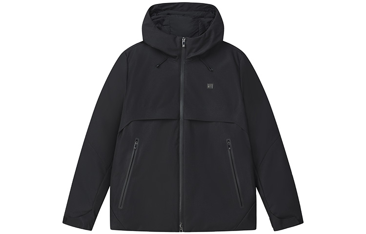 FILA Winter Black Down Jacket Thickened Warm Hoodie Coat F11M147908FBK