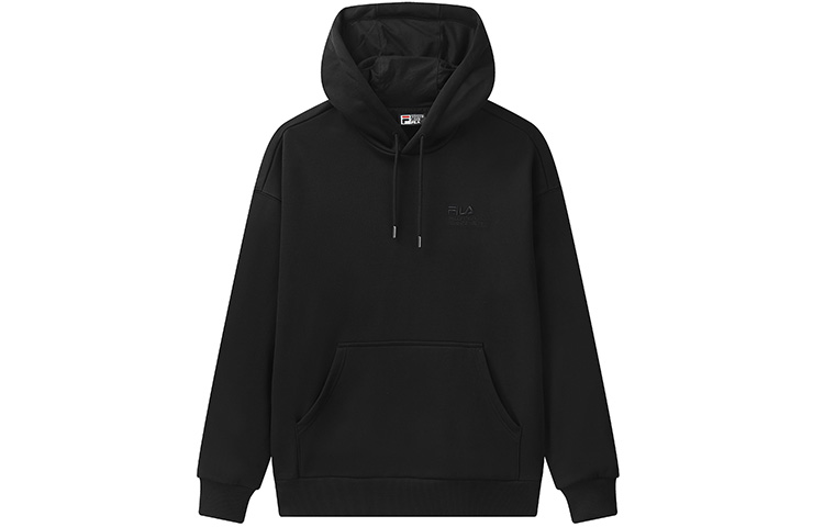 FILA Winter Fleece Hoodie Black Casual Sports Pullover F51U048201F-BK
