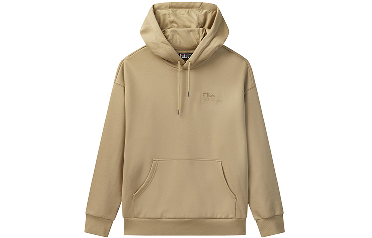 FILA Winter Hoodie Gingerbread Brown Fleece Pullover Casual Style F51U048201F-BG