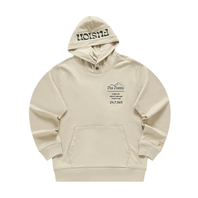 FILA Workwear Colorblock Letter Print Hoodie Beige Khaki Streetwear T11M413206F-LK