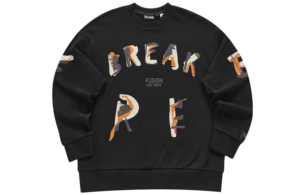 FILA Workwear Graffiti Letter Crewneck Sweatshirt Unisex - Black T11U413210FBK