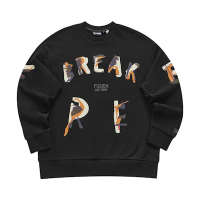 FILA Workwear Graffiti Letter Crewneck Sweatshirt Unisex - Black T11U413210FBK