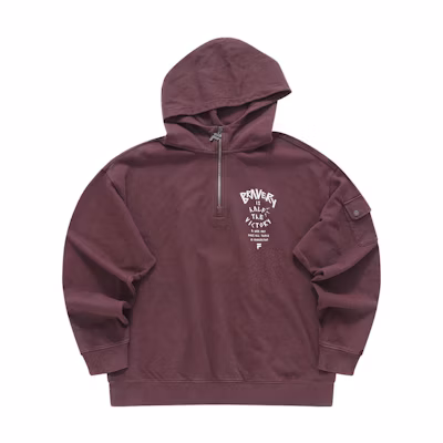 FILA Workwear Letter Graphic Sweatshirt Red Maple Brown T11M343203F-BN