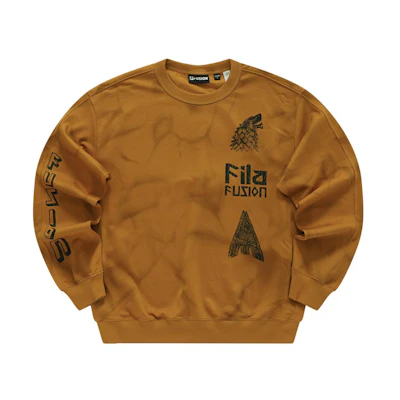 FILA Workwear Pullover Sweatshirt Leaf Yellow with Logo Design T11M343202F-YE