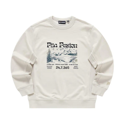 FILA Workwear Scenic Graphic Crewneck Sweatshirt Warm Beige T11M413205F-BG
