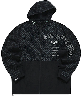 FILA Woven Hooded Jacket in Deep Black T11M223701FBK Buy FILA Woven Hooded Jacket in Deep Black T11M223701FBK