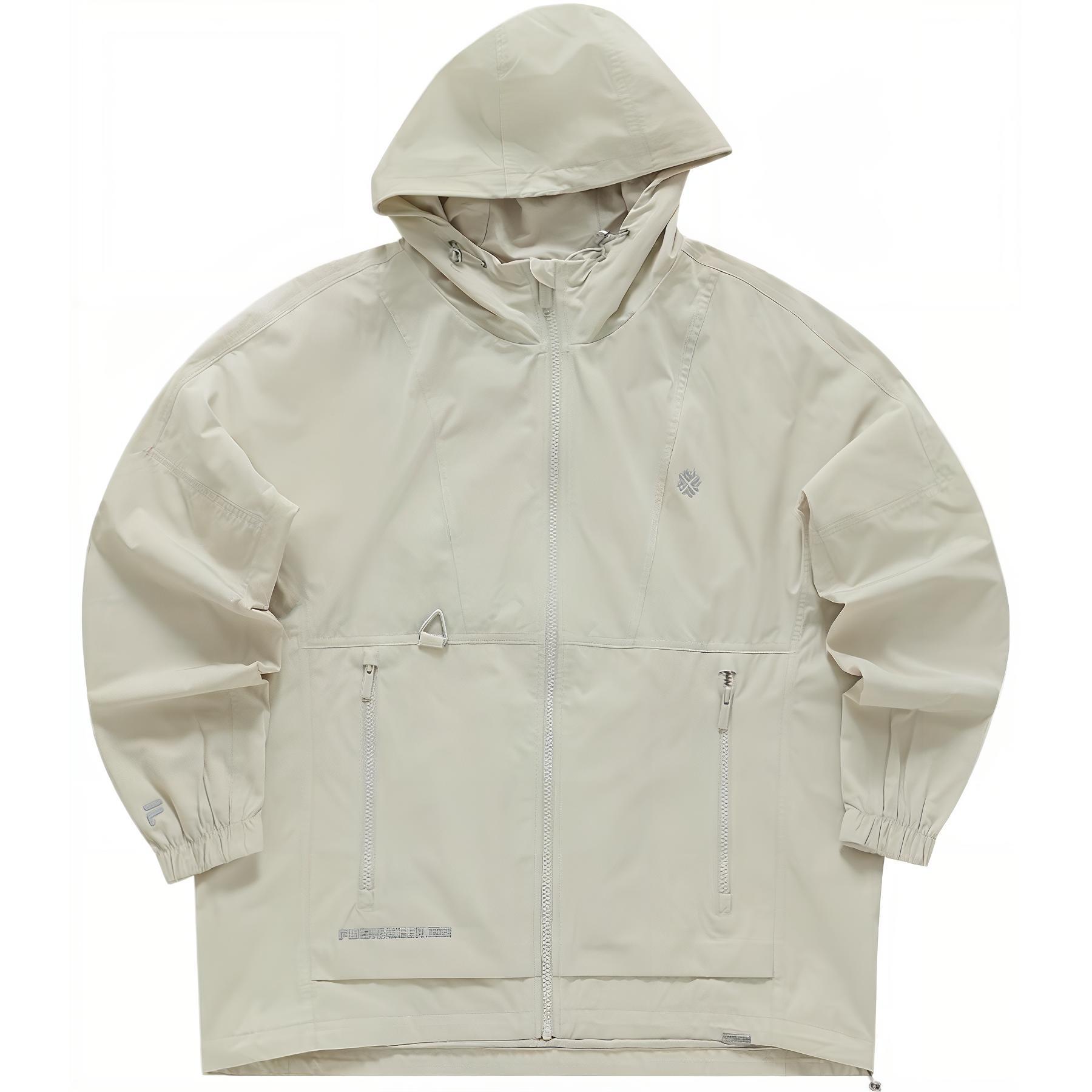 FILA Woven Jacket Fashion Casual Loose Fit Unisex Gray Wheat Color T11U343701F-BG